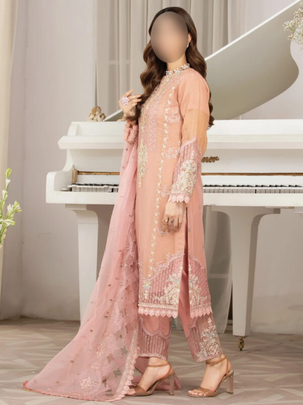 Gorgeous Pink Khadi Crundi - Stylish Pakistani Dresses Online - Image 2