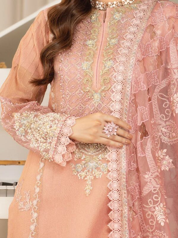 Gorgeous Pink Khadi Crundi - Stylish Pakistani Dresses Online - Image 4
