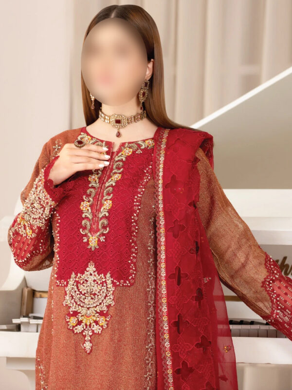 MEHROON KHADI SHIRT - Traditional Pakistani Dress - Image 3