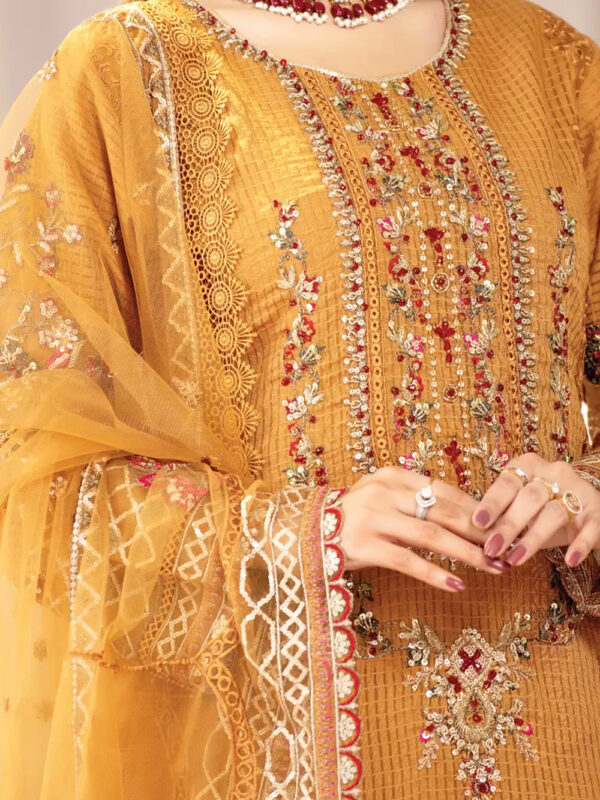 MUSTARD DABI CRUNDI DRESS - READY TO WEAR- 3PC - Image 5