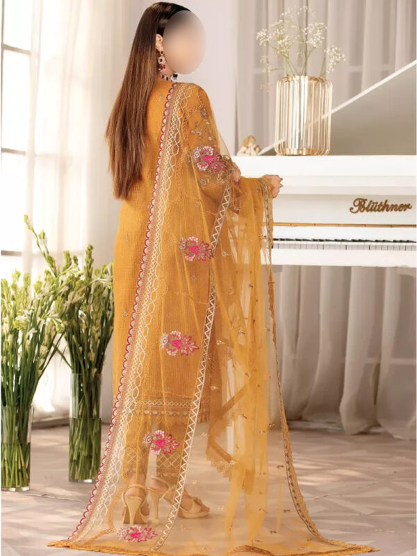 MUSTARD DABI CRUNDI DRESS - READY TO WEAR- 3PC - Image 3