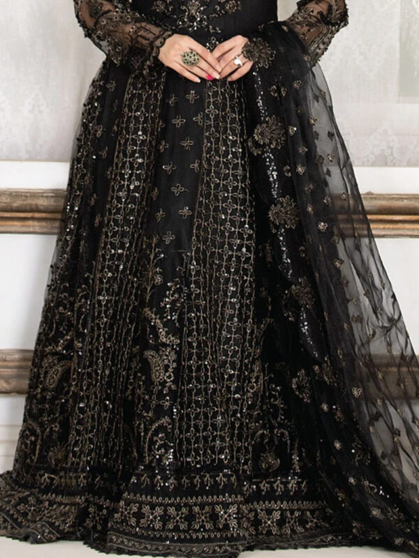 Black Kalidar Maxi- 3pc- Black Dress - Image 3