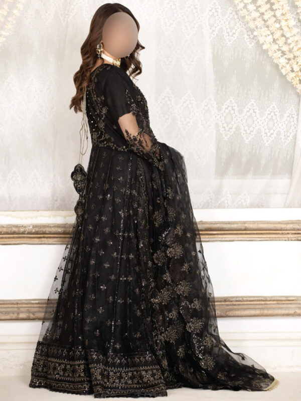 Black Kalidar Maxi- 3pc- Black Dress - Image 2