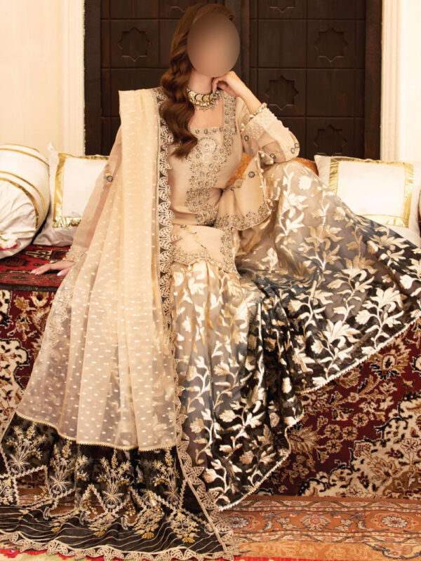 Zari Sharara Set Wedding Dress - Image 3