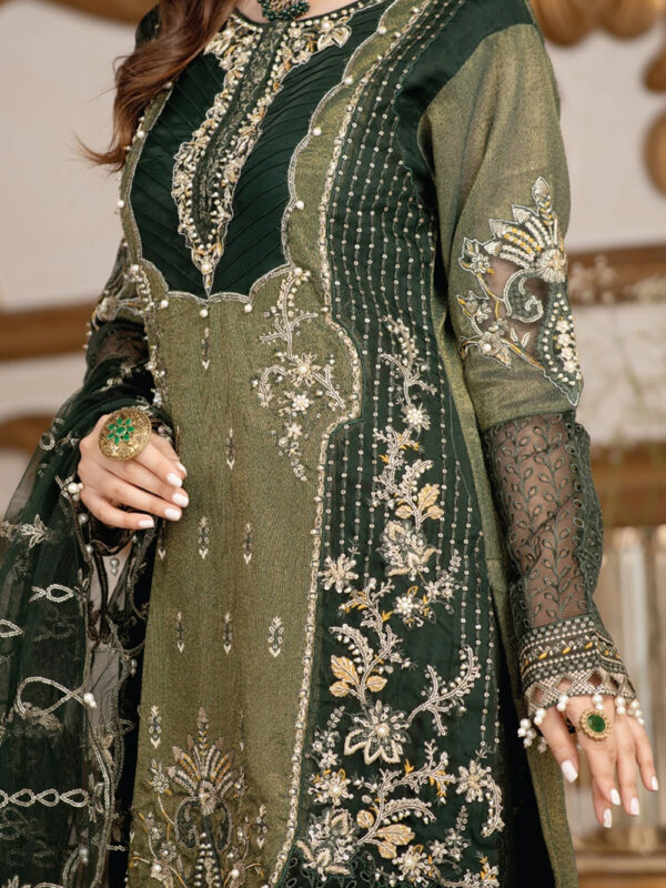 3 Piece Embroidered Masoori Suit- Formal Wear - Image 4