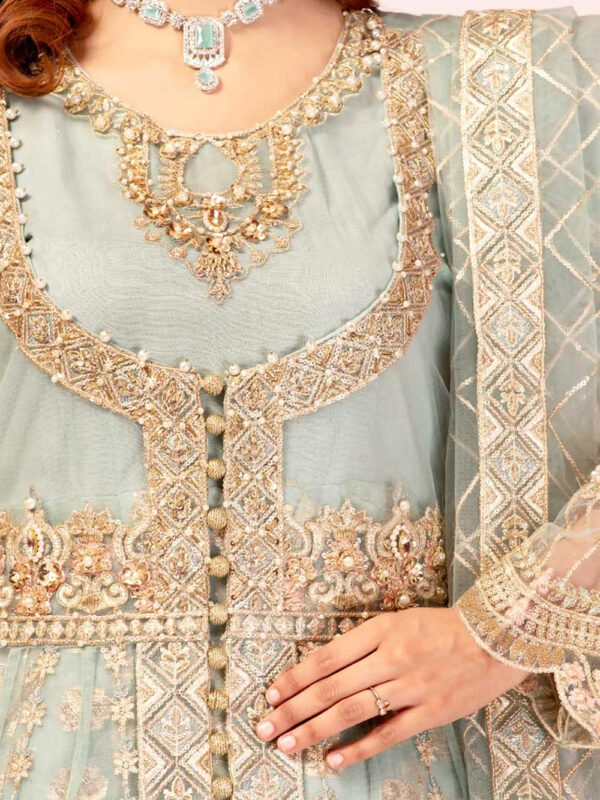 CYAN KALIDAR MAXI 3-PIECE READY TO WEAR WEDDING COLLECTION - Image 4