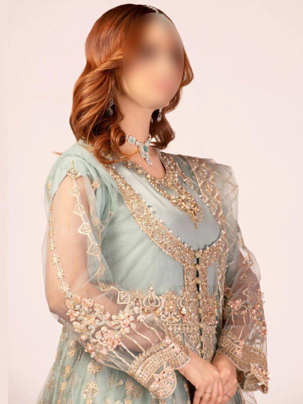 CYAN KALIDAR MAXI 3-PIECE READY TO WEAR WEDDING COLLECTION - Image 3