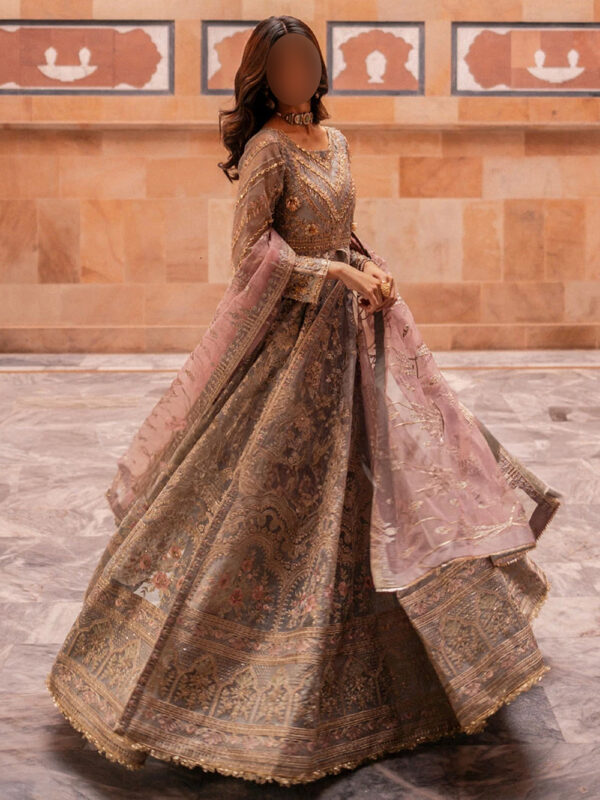 Glamorous Grey Pink Gota Maxi - Image 2