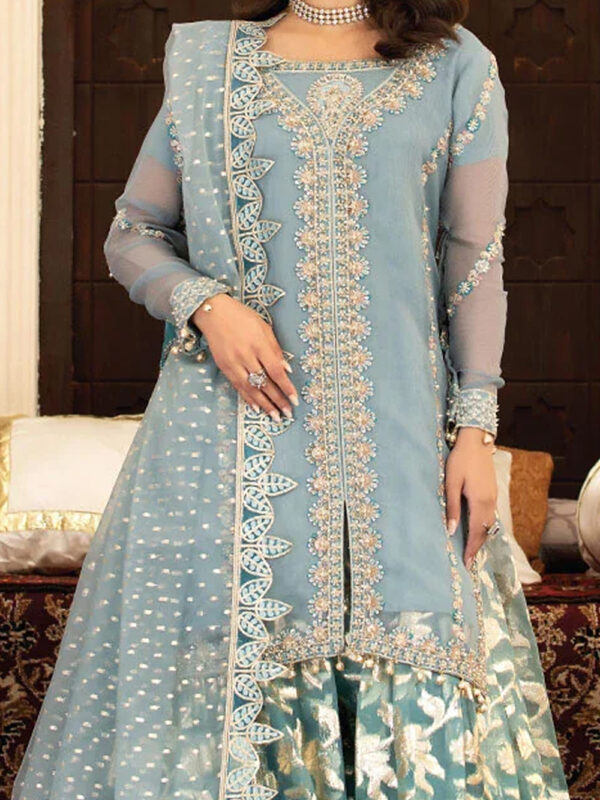 Luxurious Organza & Zari Gharara Indian Dress for Weddings in Australia - Image 2