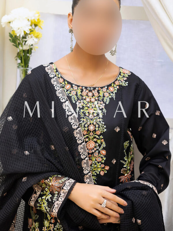 Embroidered Premium Black Salwar Kameez - Pakistani Indian Dresses - Image 3