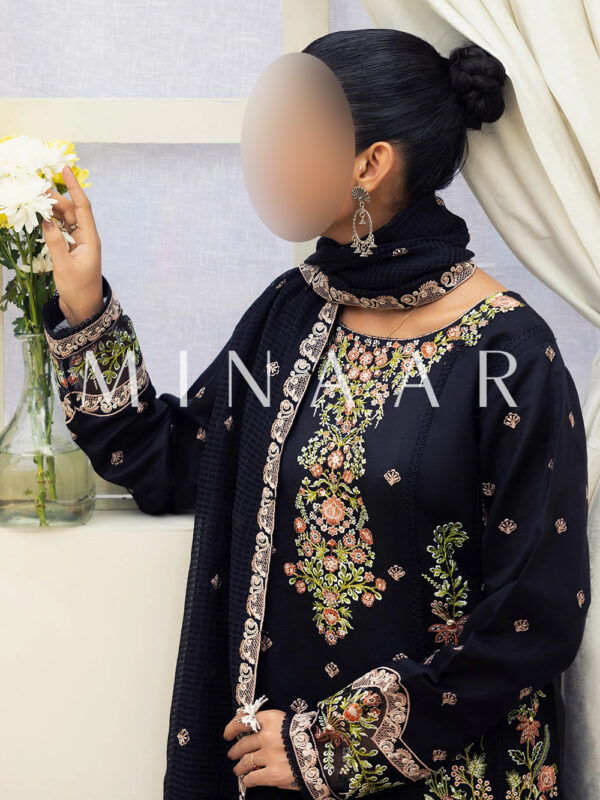 Embroidered Premium Black Salwar Kameez - Pakistani Indian Dresses - Image 5