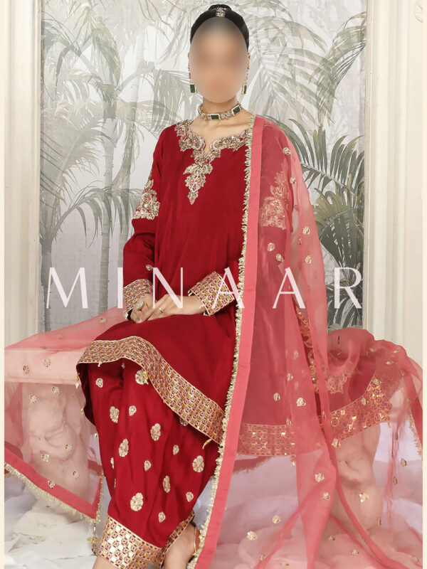 Maroon Trendy Frock - Indian Pakistani Dress in Australia - Image 2
