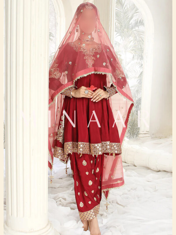 Maroon Trendy Frock - Indian Pakistani Dress in Australia - Image 3