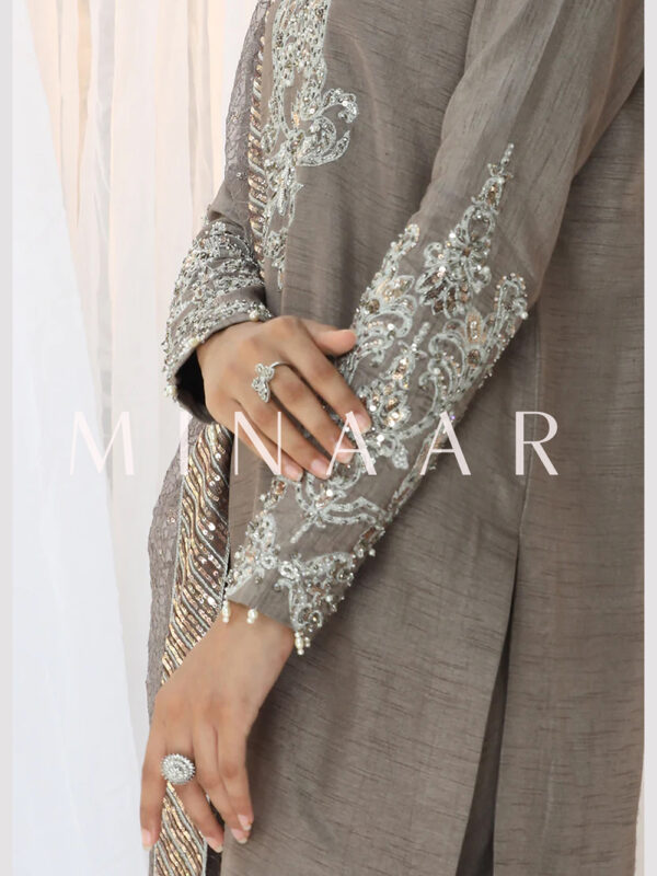 Stylish Gray Indian Pakistani Nepali Suit – Trendy Designer Wear - Image 6