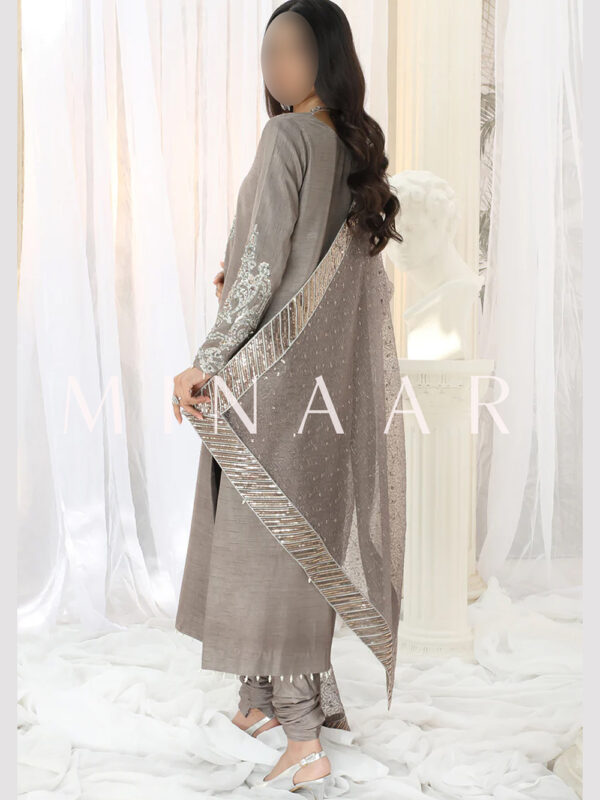 Stylish Gray Indian Pakistani Nepali Suit – Trendy Designer Wear - Image 5