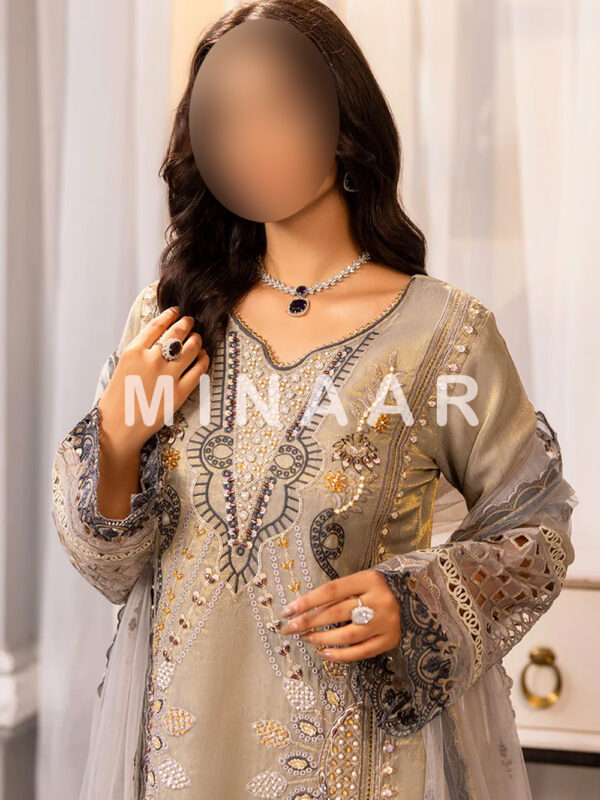 Elegant Karandi Salwar Kameez with Embroidered Dupatta - Image 6
