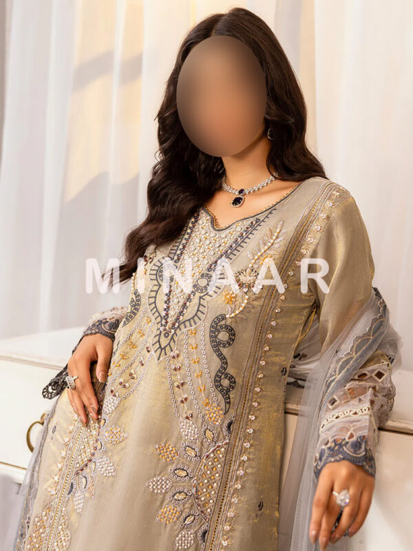 Elegant Karandi Salwar Kameez with Embroidered Dupatta - Image 5
