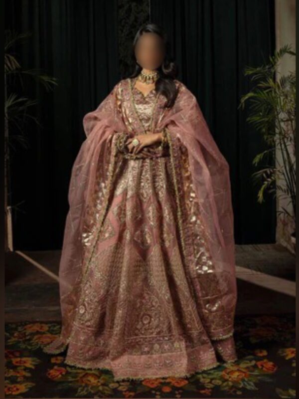 Mauve Pink Embroidered Lehenga Choli Indian Dresses - Image 3