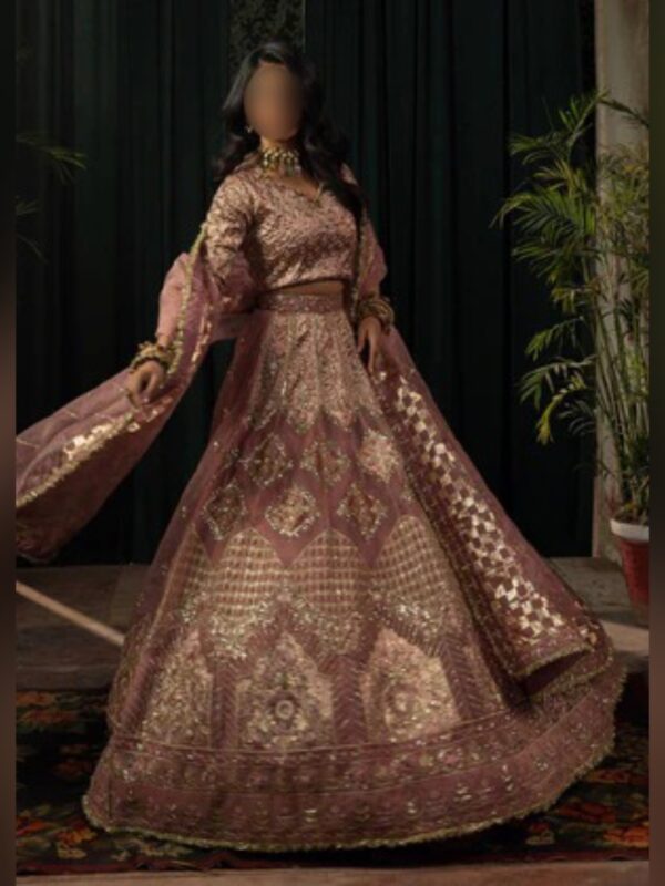 Mauve Pink Embroidered Lehenga Choli Indian Dresses - Image 2