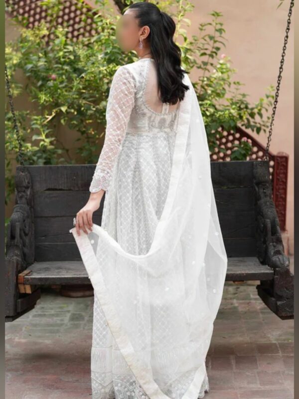 Classic White Front Open Maxi Dress - Image 6