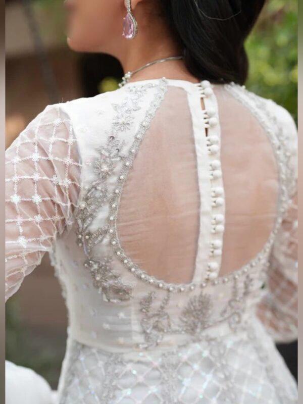Classic White Front Open Maxi Dress - Image 7