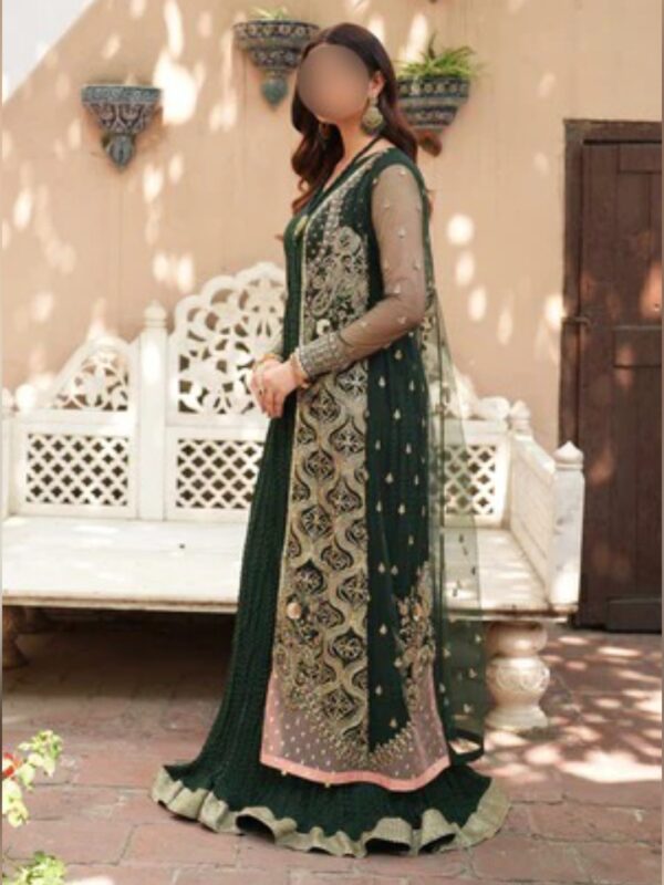 Royal Emerald Embroidered Gown Set - Image 2