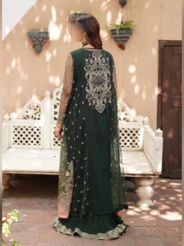 Royal Emerald Embroidered Gown Set - Image 5