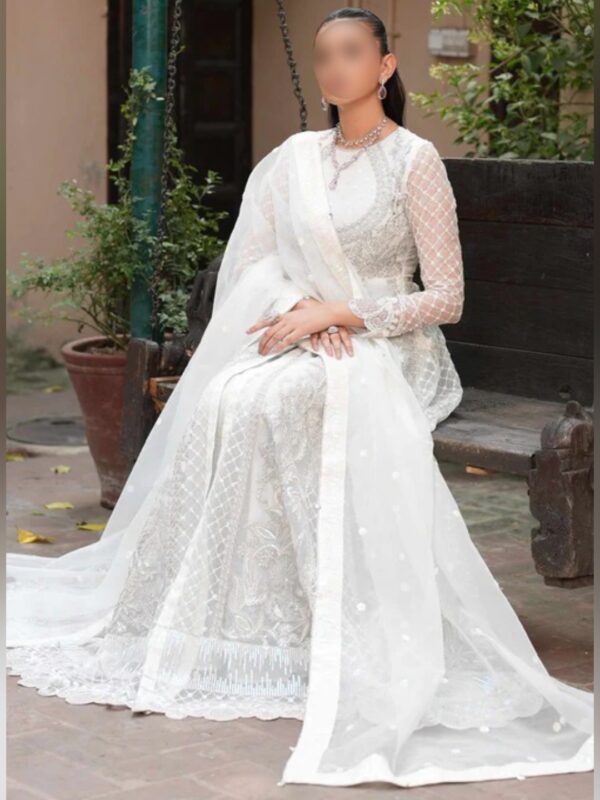 Classic White Front Open Maxi Dress - Image 2
