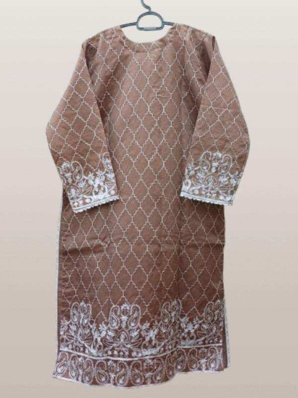 Chicku Embroidered Khaddi Net 3-Piece Suit - Image 4