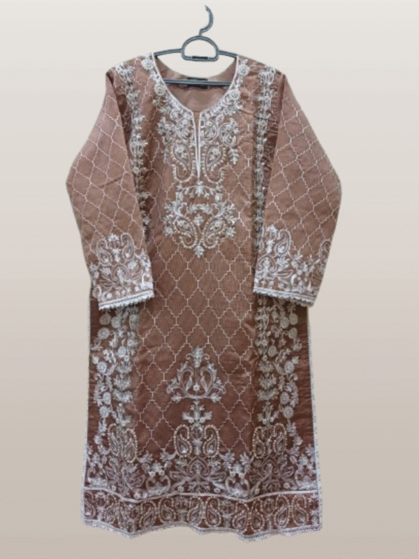 Chicku Embroidered Khaddi Net 3-Piece Suit - Image 6