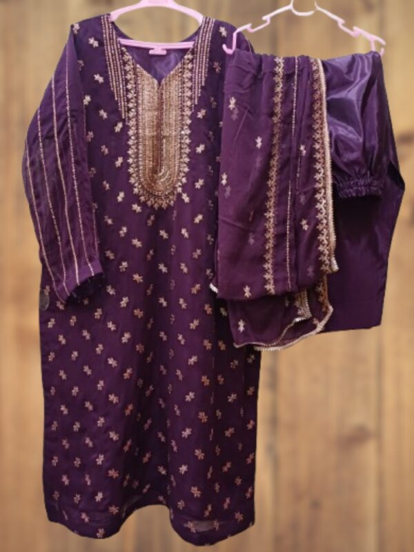 Chiffon Suit With Tilla Work - Image 2