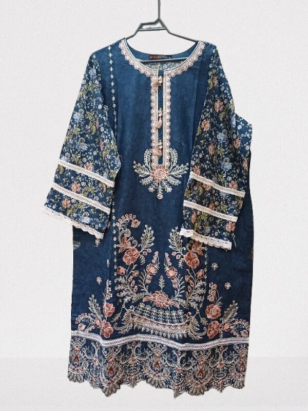 Blue Embroidered 3-Piece Dress - Image 2