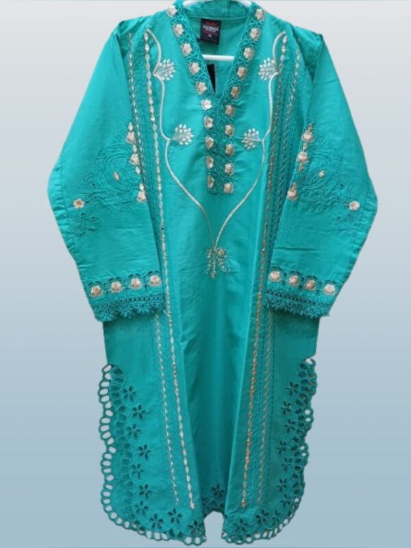 Sky Blue Embroidered Suit - Image 3