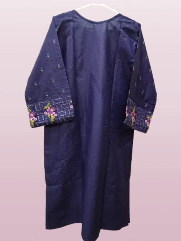 Royal Blue Embroidered Suit With Matching Bag - Image 6