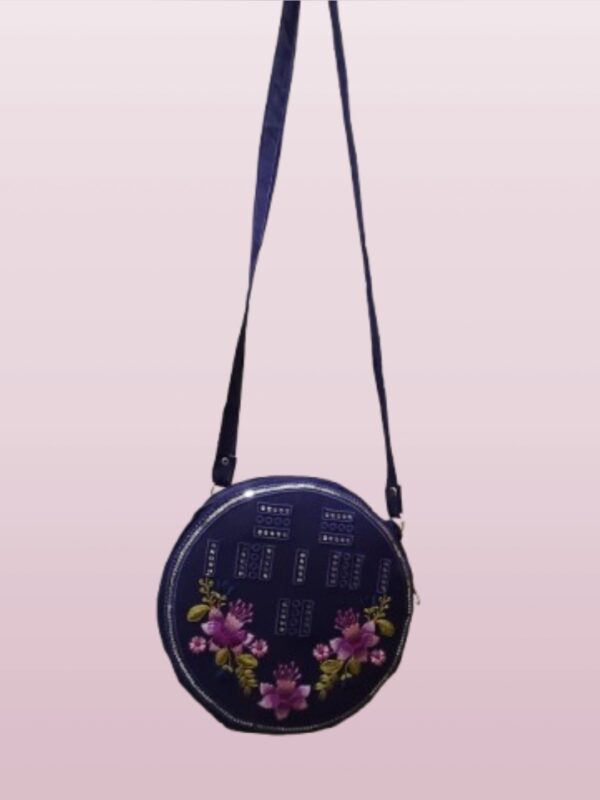 Royal Blue Embroidered Suit With Matching Bag - Image 3