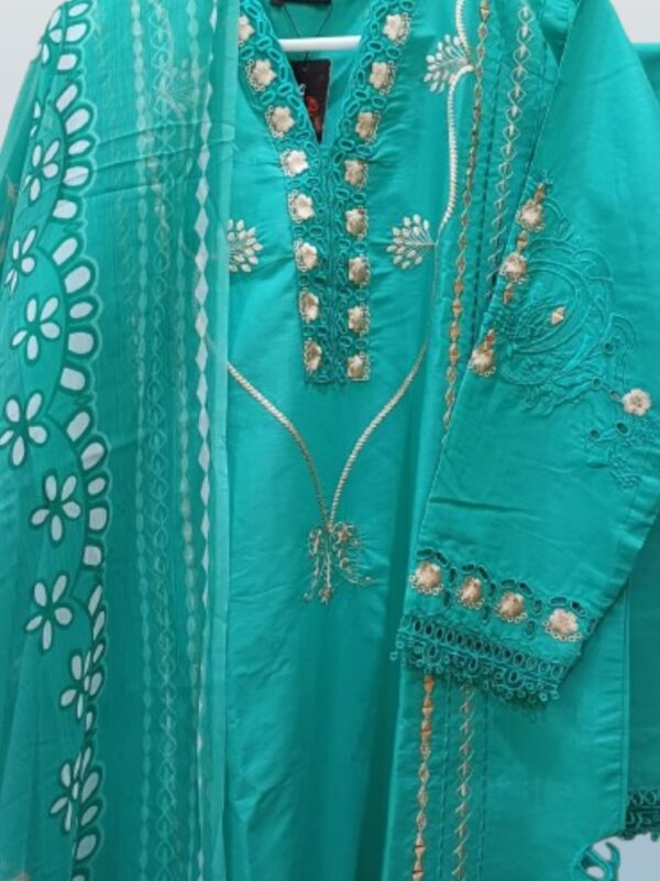 Sky Blue Embroidered Suit - Image 4