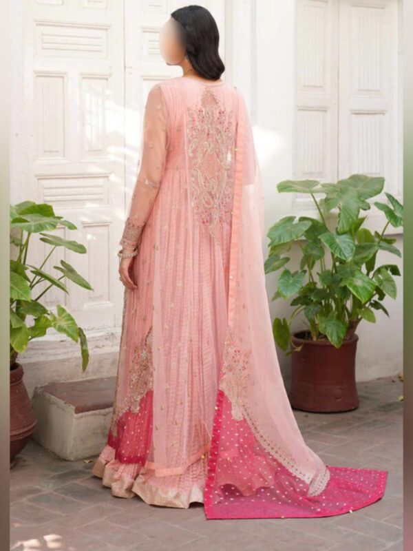 Royal Pink Embroidered Gown Set - Image 3