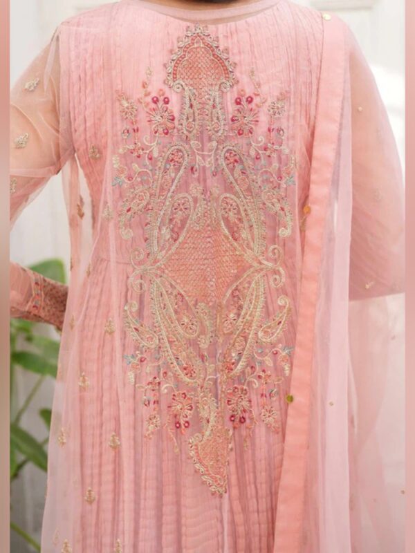 Royal Pink Embroidered Gown Set - Image 4