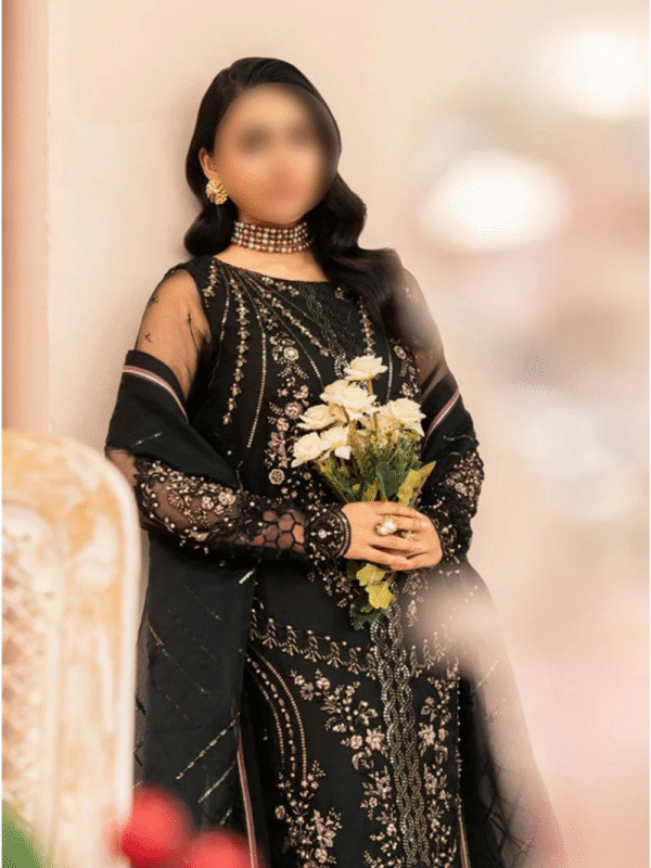 Black Embroidered Kurta Set – Eastern Ready-to-Wear Outfit - Image 2