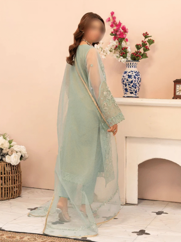 Blue Embroidered Kurta Set – Stylish Eastern Wear - Image 5