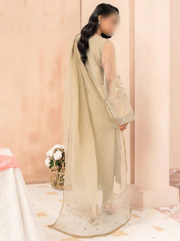Grey Embroidered Kurta Set – Modern Eastern Fashion - Image 7