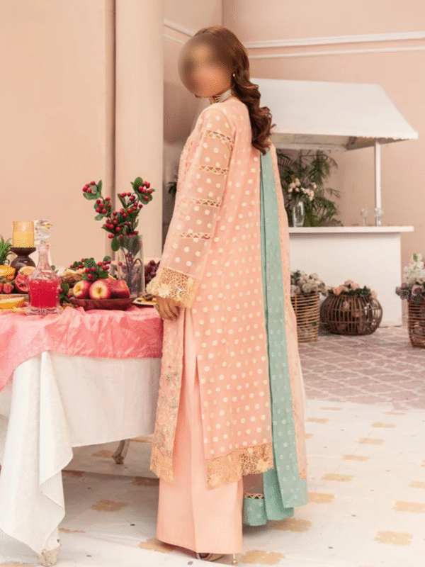 Eastern Peach Kurta Set - Pakistani Salwar Kameez - Image 6